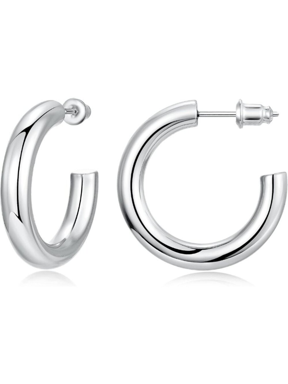 Chunky 14K Gold Plated Open Hoop Earrings for Women - Stylish Statement Jewelry
